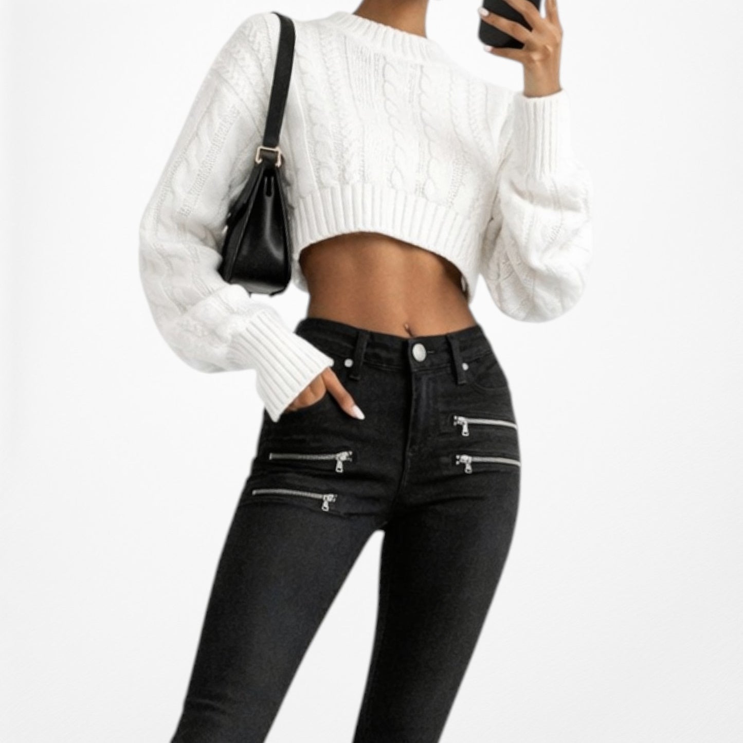 Paige Zipper Detail Medium Rise Skinny Jeans Size 23/XS