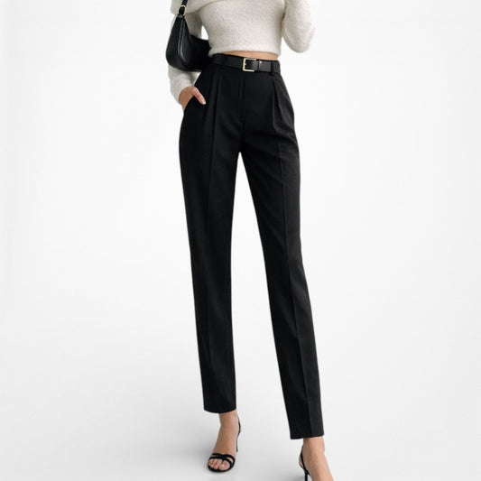 Vintage Y2K Black High Waisted Pleated Detail Tapered Trouser Pants Size S