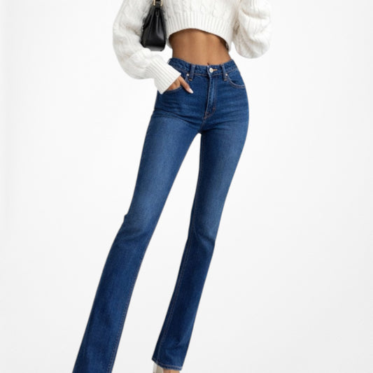 Hollister Dark Blue Wash Low Rise Slim Straight Cut Denim Jeans Size 1S/XS