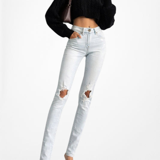 American Eagle Outfitters Mid Rise Ripped Knee Distressed Jegging Jeans Size XS