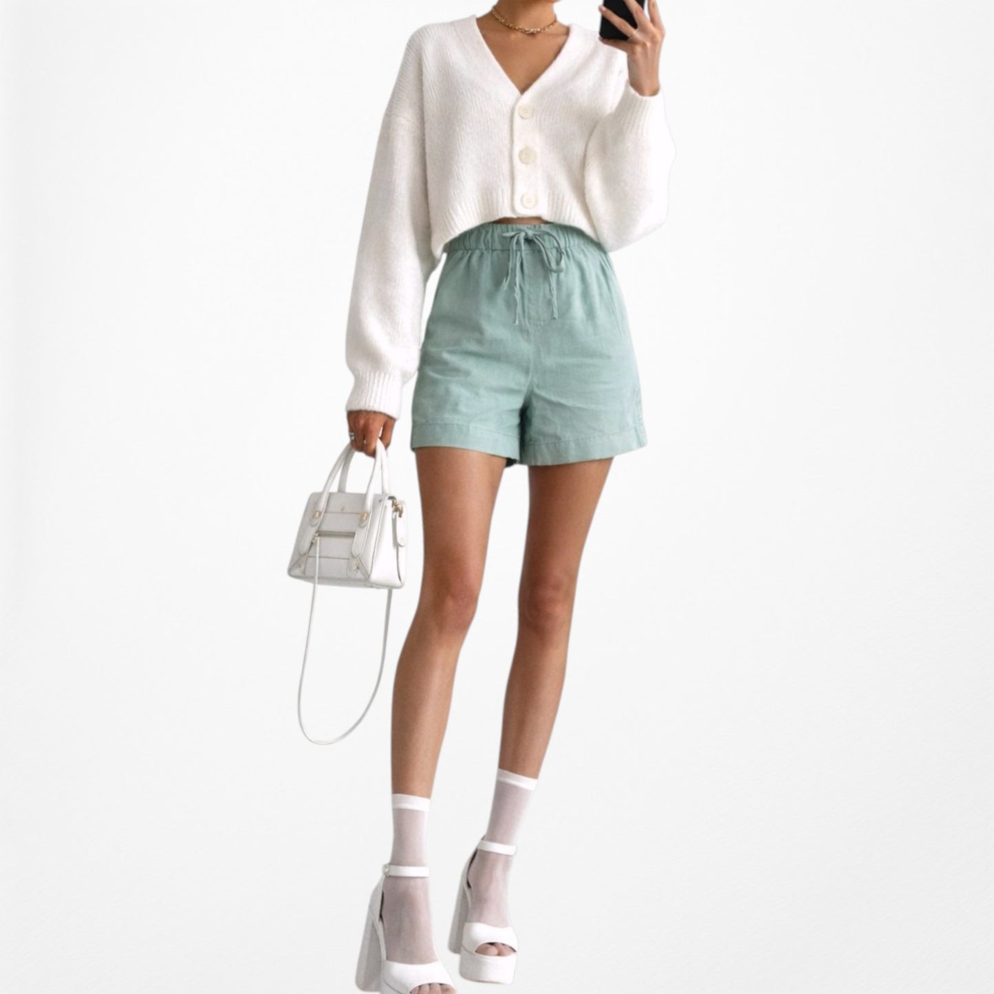 Vintage Y2K 90s Blue High Low Rise Drawstring Summer Casual Shorts Size XS/S