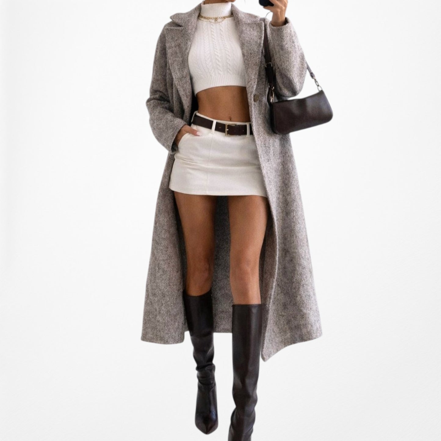 Mango Oversized Wool Blend Peacoat Style Knee Length Coat Jacket Size XS