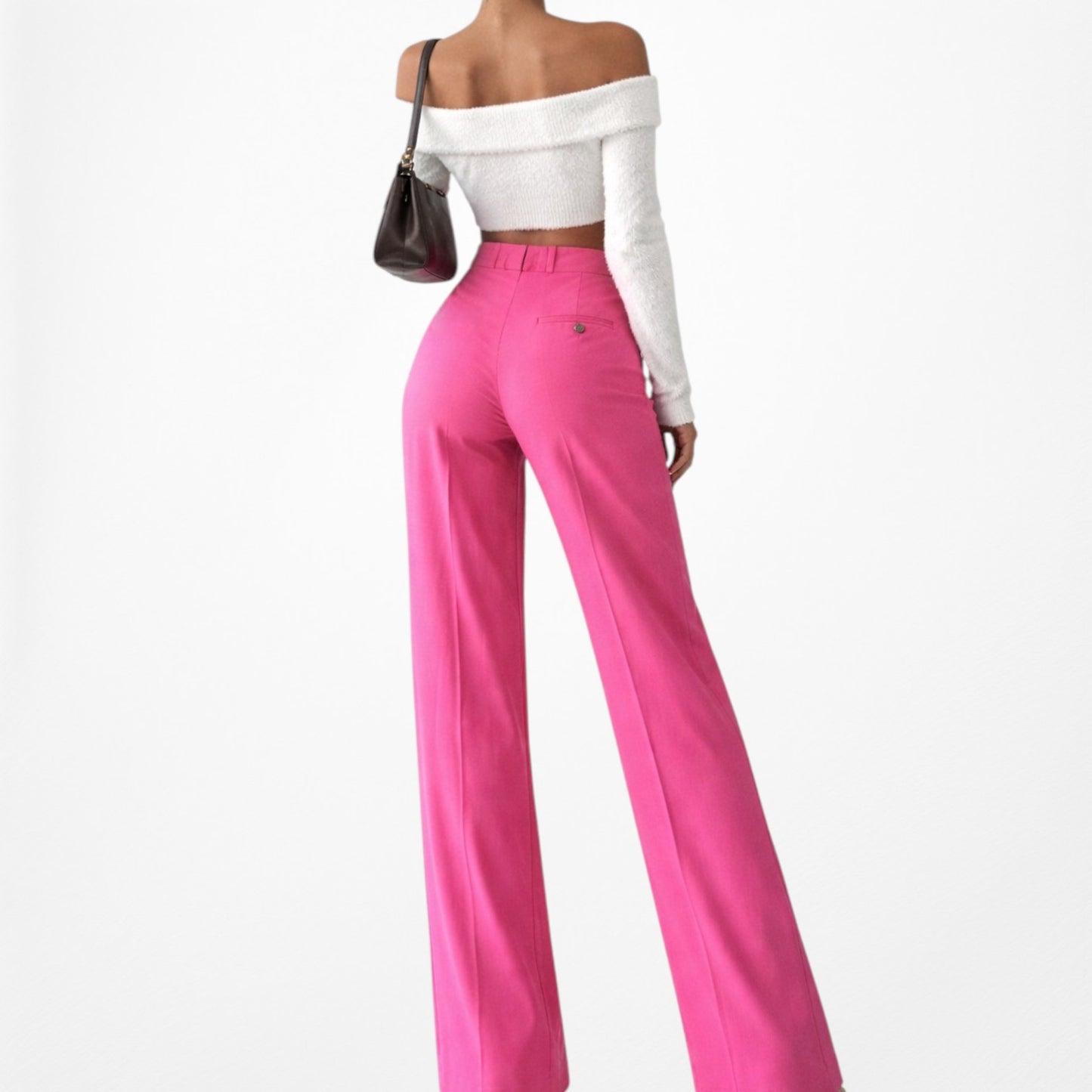 Zara Pink High Waisted Pink Straight Leg Pants Size XS/S