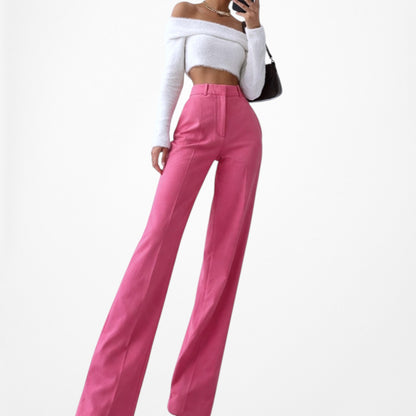 Zara Pink High Waisted Pink Straight Leg Pants Size XS/S