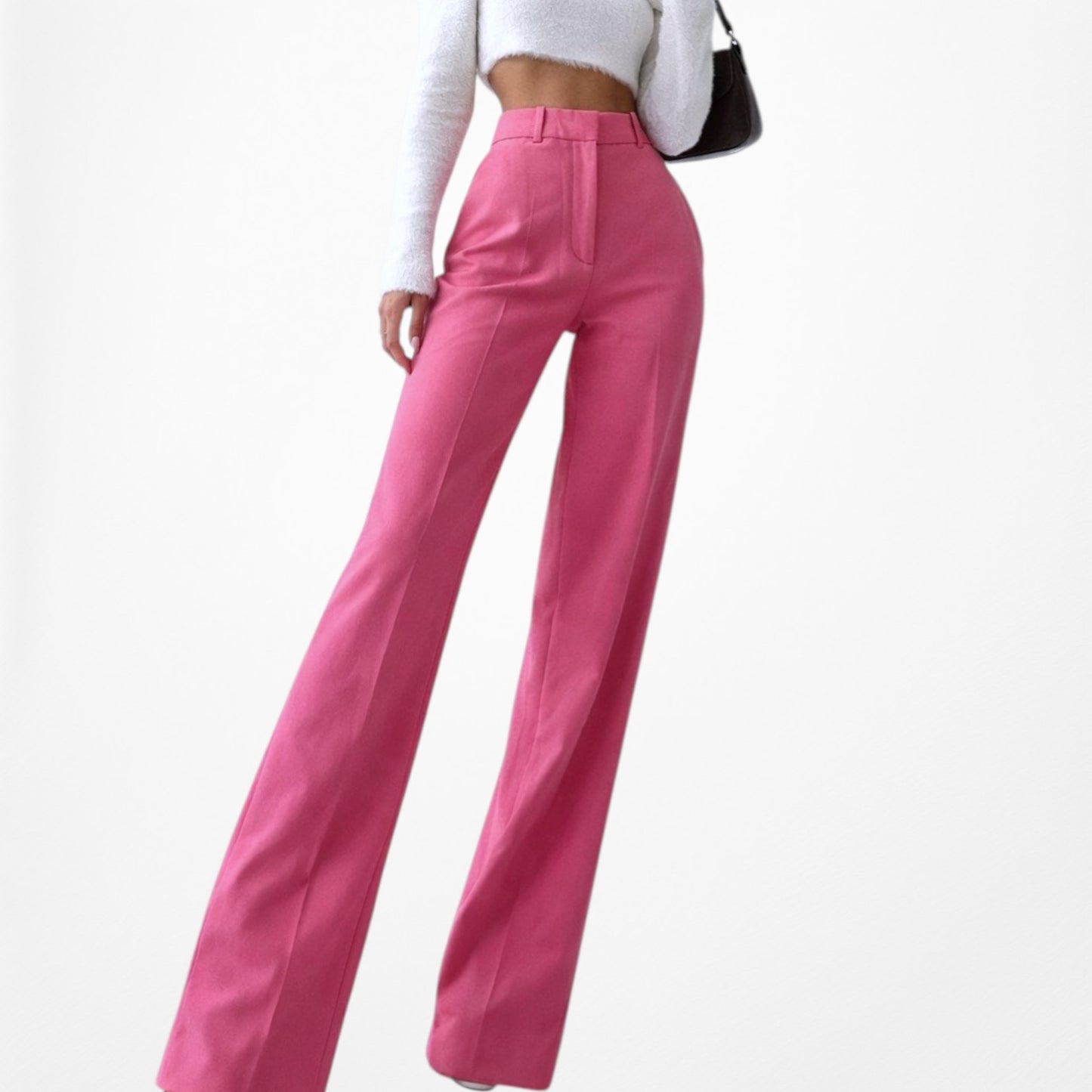 Zara Pink High Waisted Pink Straight Leg Pants Size XS/S