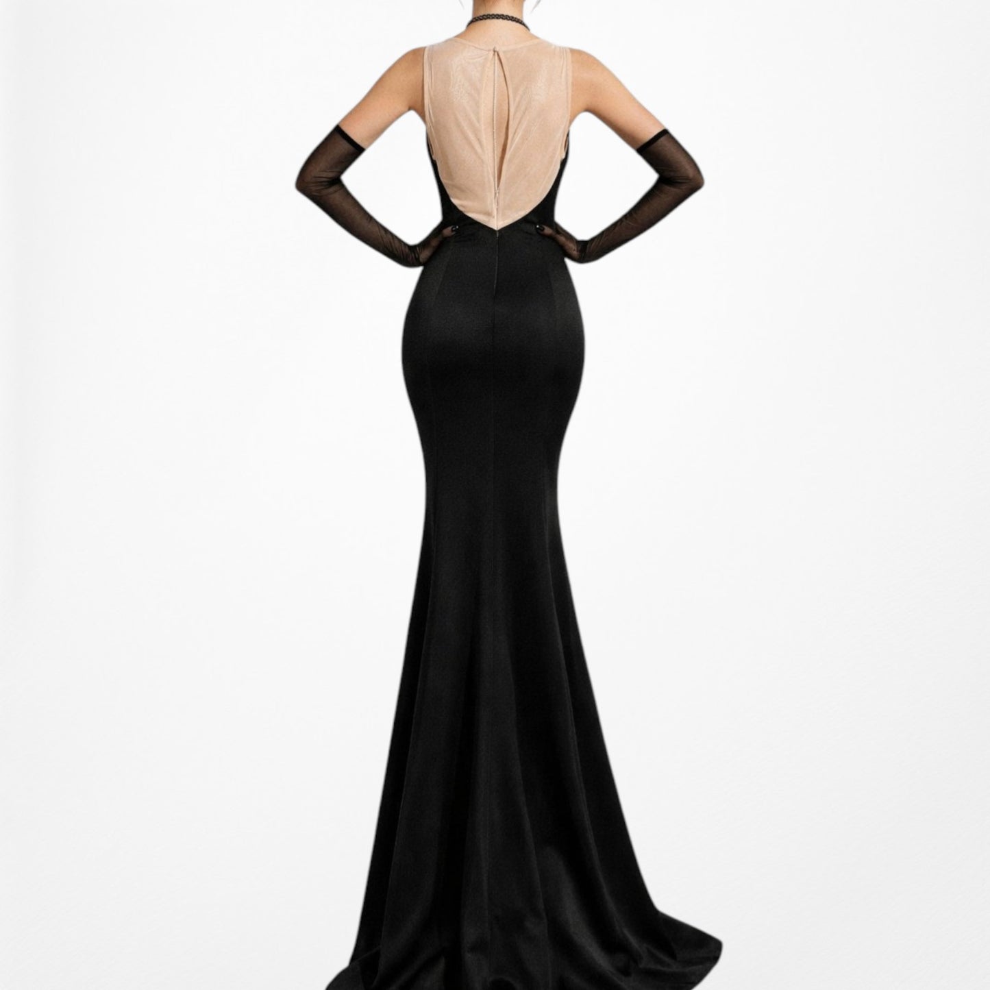 Black Bodycon Sleeveless V-Neck Formal Cocktail Prom Dress Size M