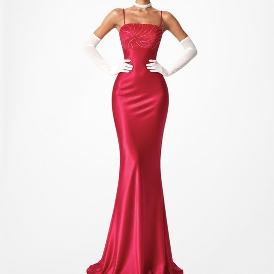 Pink Vintage Sequin Formal Cocktail Prom Bodycon Maxi Dress Size S/XS