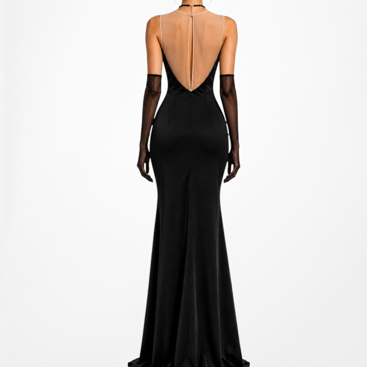 Black Bodycon Sleeveless V-Neck Formal Cocktail Prom Dress Size M