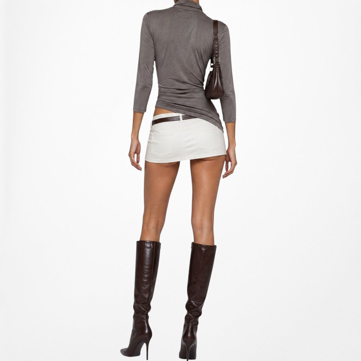 Vince Camuto Gray Knit 3/4 Sleeves Pullover Casual V-Neck Fitted Top Size M
