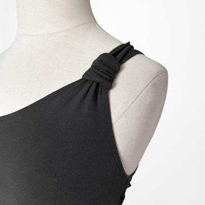 Vintage Y2K Arden B Black One Shoulder Fitted Knit Top Size XS/S