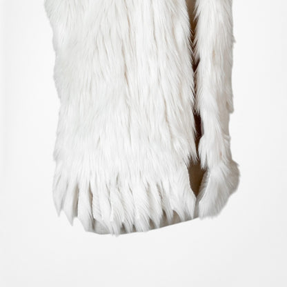 Vintage Y2K Sleeveless Faux Fur Fringed Hem Vest Coat Jacket Size S