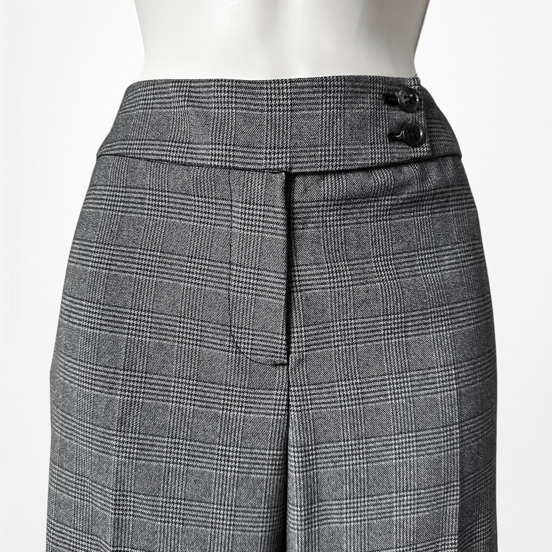 Vintage Y2K Gray Checkered Plaid Straight Leg Trouser Dress Pants Size 6/M