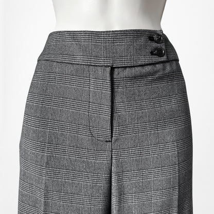 Vintage Y2K Gray Checkered Plaid Straight Leg Trouser Dress Pants Size 6/M