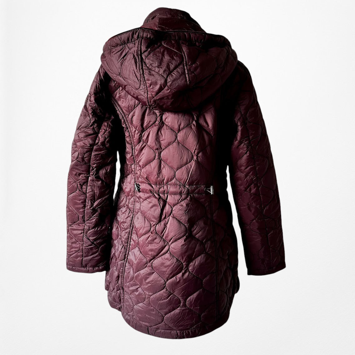 Vintage Y2K Burgundy Red Puffer Jacket Casual Hoodie Size XS/S