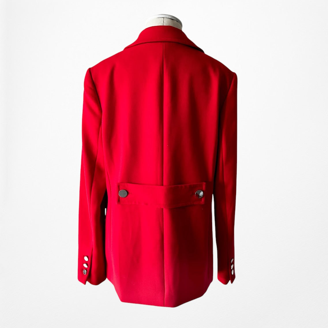 Vintage Y2K Red Double Breasted Button Front Shoulder Padded Jacket Size S/M