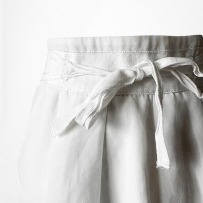 Vintage White High Drawstring Waist Front Pockets Mini Skirt Size XS/S