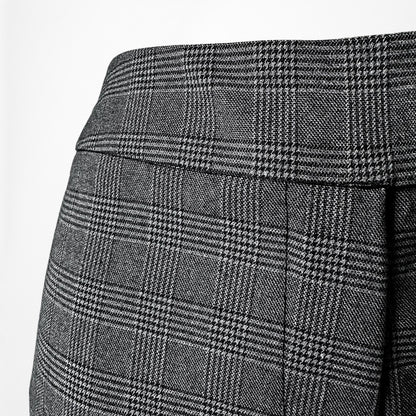 Vintage Y2K Gray Checkered Plaid Straight Leg Trouser Dress Pants Size 6/M