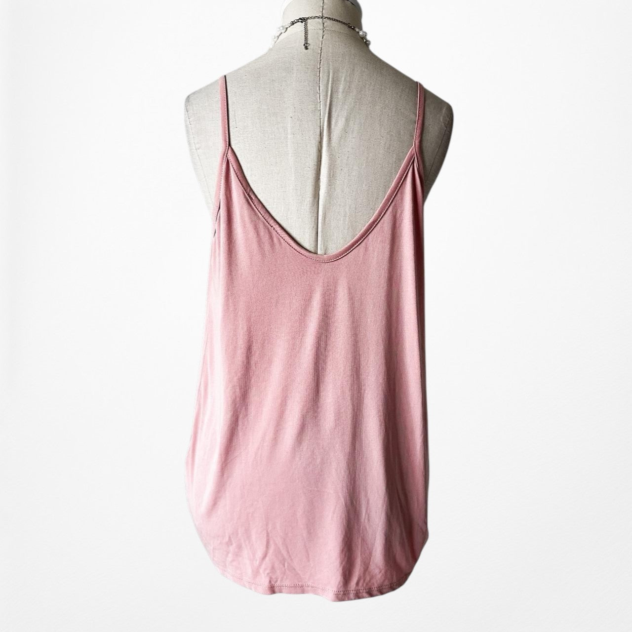 Fashion Nova Pink Cami Knit Cowl Neck Draped Casual Tank Cami Top Size M/L