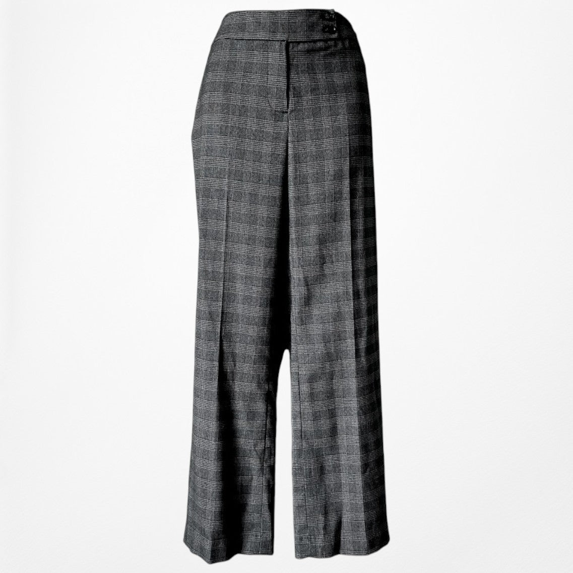 Vintage Y2K Gray Checkered Plaid Straight Leg Trouser Dress Pants Size 6/M