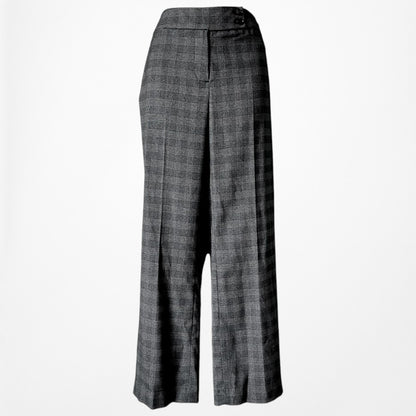 Vintage Y2K Gray Checkered Plaid Straight Leg Trouser Dress Pants Size 6/M