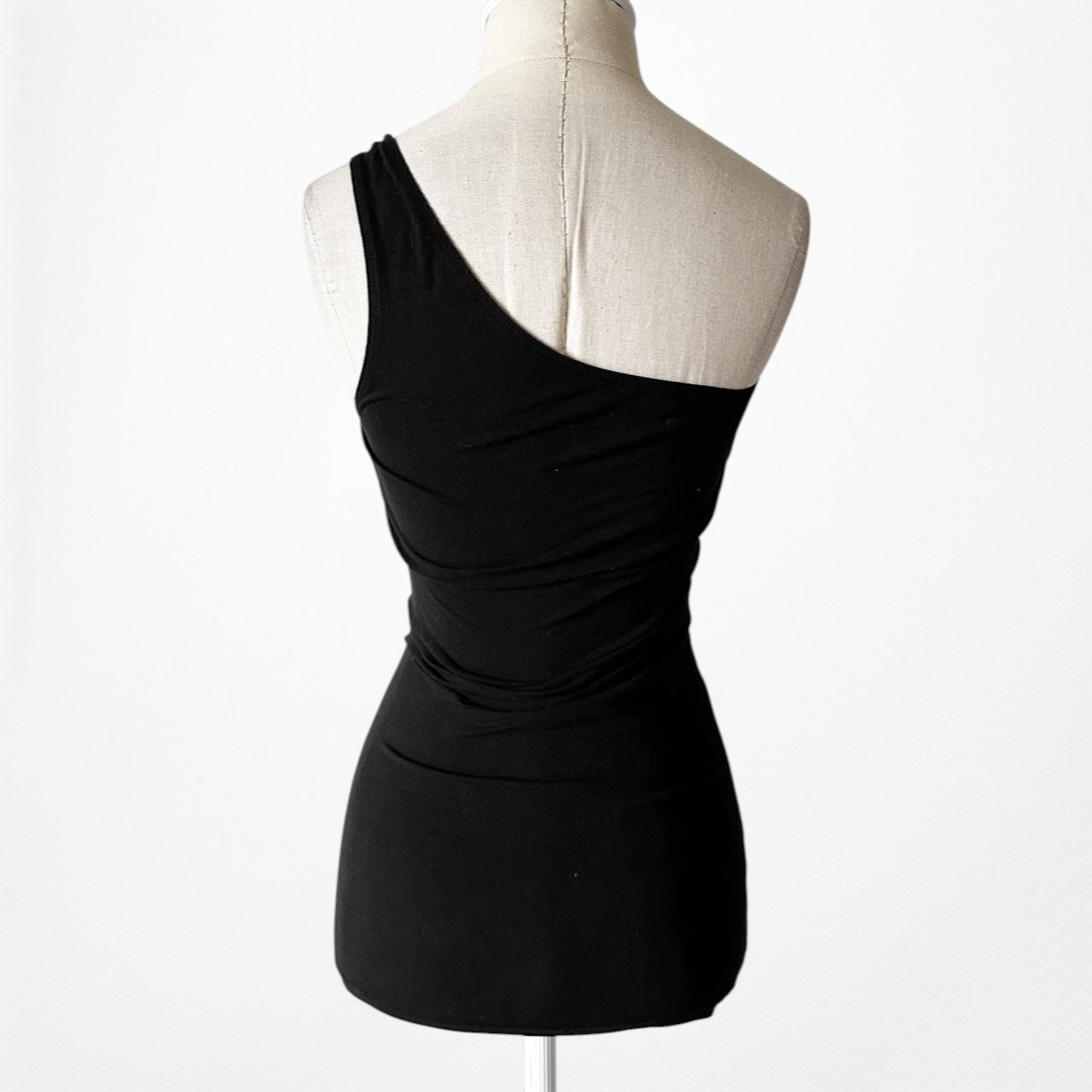 Vintage Y2K Arden B Black One Shoulder Fitted Knit Top Size XS/S