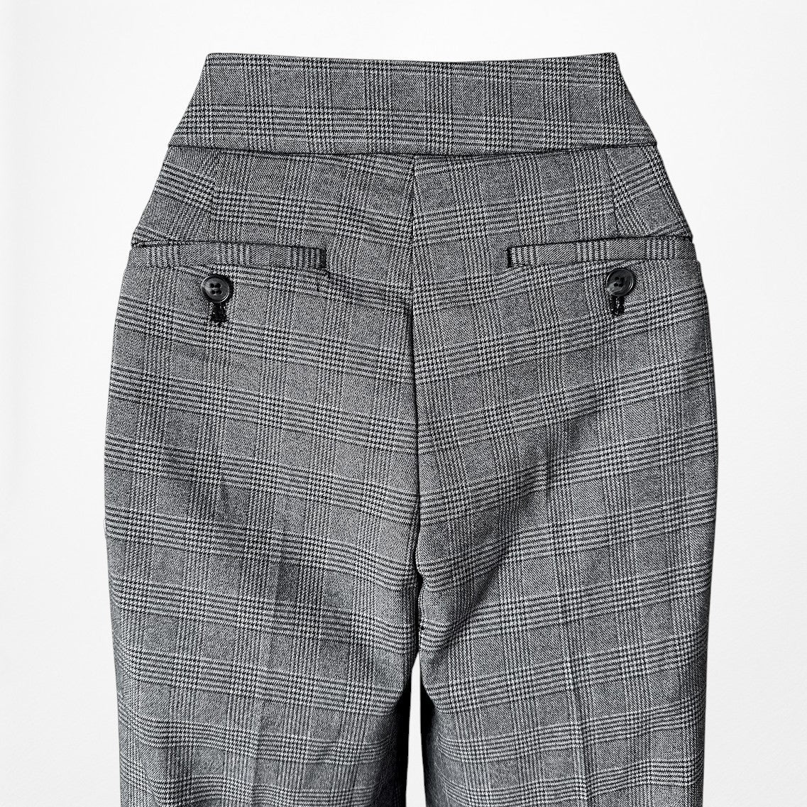 Vintage Y2K Gray Checkered Plaid Straight Leg Trouser Dress Pants Size 6/M