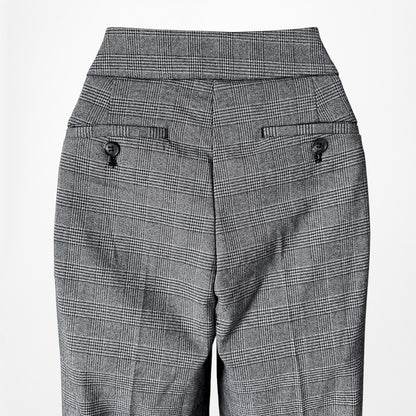 Vintage Y2K Gray Checkered Plaid Straight Leg Trouser Dress Pants Size 6/M